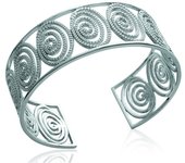 Les Trésors De Lily [L1162] - Bracelet Argent 'Chorégraphie' argenté (rhodié) - 25 mm plata