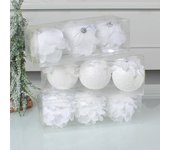 Árbol de Navidad, bola de Navidad, colgante, bola de espuma de pétalos blancos, adorno de bola para ventana