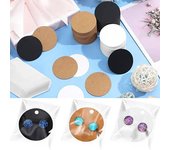 100 piezas/juego de cajas de cartón decorativas de color sólido, prácticas e indeformables para exhibición de joyas, para pendientes y tarjetas. marrón