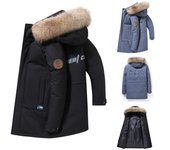 Nuevo Chaqueta con capucha informal de negocios de invierno para hombre, chaqueta holgada de talla grande M