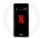Coque pour Samsung Galaxy s10 plus Netflix Logo rouge fond noir