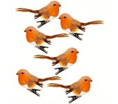 12 Uds. De petirrojos navideños con Clip de 60g, bonito adorno festivo para decoración de pájaros y árboles de Navidad 12pcs