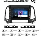 Reproductor Multimedia de Radio para coche de 8 pulgadas para Hyundai Santa Fe 2006-2012 con botón perilla Android 2 Din estéreo unidad principal GPS 1 + 32GB 1+32GB