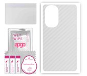 apgo Protective Skin Sticker for the back compatible with Motorola Edge 30 Pro, Wrap Film, Foil, Vinyl - Pattern Transparent Carbon