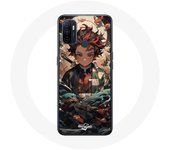 Coque pour Oppo A53 - Maniacase - Demon Slayer Tanjiro - Souple - Noir - Anime
