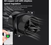 Campana extractora USB pequeña y sencilla, sin instalación, para cocina, ventilador de extracción con conductos de velocidad ajustable para el hogar