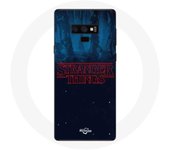 Coque pour Samsung Galaxy Note 9 Stranger Things logo Fond Bleu de la saison 2