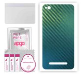 Adhesivo protector trasero apgo compatible con Xiaomi Redmi 4A, lámina, vinilo - Patrón Carbono Camaleón CAKA1