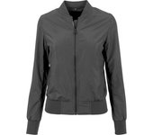 Build Your Brand Chaqueta bomber de nailon para mujer / mujer L negro