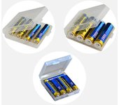 Caja de almacenamiento de pilas AAA/AA a pilas C/D, adaptador, estuche conversor, estuche con soporte para pilas AAA/AA 1pcs blanco