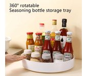 Organizador de gabinete giratorio de 360 ​​grados, bandeja giratoria de almacenamiento para cosméticos, cocina, baño, estante redondo antideslizante para especias azul