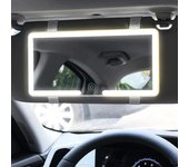 Visor de coche espejo de tocador maquillaje vista trasera Universal cosmético 3 modos de luz para