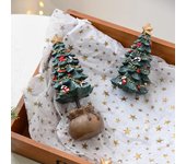 Adorno para árbol de Navidad, miniárbol de Navidad de resina, centro de mesa, decoración para fiestas en casa Small