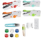 Mini máquina de coser portátil de mano para principiantes, mini máquina de coser eléctrica de mano para adultos, adecuada para ropa, telas, cortinas, bricolaje, hogar, viajes