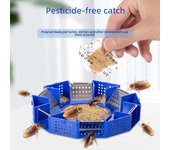 Trampa para cucarachas no tóxica y de seis puertas mejorada para el hogar y la cocina azul