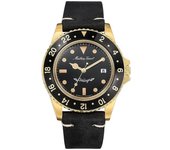 Reloj Mathey-Tissot Mathy Vintage de cuarzo con correa de piel y esfera negra H900PLN para hombre negro