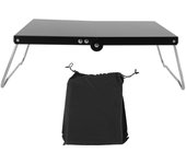 Mesa de camping plegable de acero inoxidable, portátil, mini mesa de playa, mesa auxiliar para acampar al aire libre