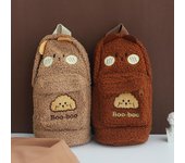 Estuche para lápices, papelería coreana, oso de peluche grande, estuches para bolígrafos para niña, Material de bolsa Kawaii, suministros escolares bonitos caqui