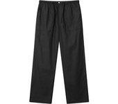 Pantalones de lino para hombre, pantalones largos de verano informales sueltos para Yoga y playa, pantalones con bolsillo y cinturón sueltos con cordón en la cintura para hombre M negro