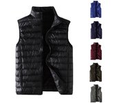 Chaleco Casual para Hombre Chaleco Suelto De Algodón Cálido De Otoño E Invierno para Hombre Abrigo XL negro