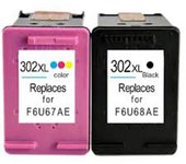 Pack de 2 cartouches 302 XL Black & Color pour HP Officejet 3830 3832 4650 + un surligneur PLEIN D'ENCRE