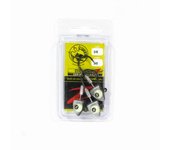 Cabeza plomada Tackle Tactics TT Big EyeZ de 3/8 oz con dorso plateado brillante EyeZ (5062)