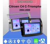 Radio para coche con Android Carplay para Citroen C4 C-Triomphe C-Quatre 2004-2009, reproductor multimedia, unidad principal, estéreo, navegación GPS, BT, WIFI, 2 + 32 GB 1+16GB plata