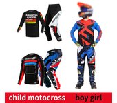 Conjunto de equipo de motocross para niños de 4, 5, 6, 7, 8, 9, 10, 11, 12 y 13 años, kit de camiseta y pantalón para niño y niña, traje de carreras todoterreno, enduro, MX y MTB M-22