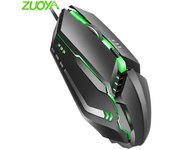 Ratón ZUOYA K3 con cable, alimentado por USB, iluminación colorida, motor óptico, ratón para juegos de alta sensibilidad para deportes electrónicos negro