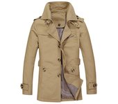 Chaqueta cortavientos de negocios mediana y larga para hombre, abrigo fino para primavera y otoño 5XL