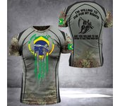Camiseta Vintage con la bandera de Brasil, camisetas para hombre con estampado 3D de veteranos, camisa brasileña con cuello redondo, ropa de calle de gran tamaño, camisetas de camuflaje de manga corta 6XL