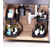 Estante extraíble multicapa para condimentos, para cocina, baño, fregadero, almacenamiento de artículos diversos en capas blanco