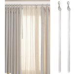 Paquete de 2 varillas de acrílico para tirar de cortinas de 17 pulgadas, varillas de control para cortinas con gancho para abrir y cerrar cortinas