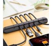 Organizador de cables de 2 piezas, soporte de cables, enrollador de cables USB flexible, clips de silicona para ratón, teclado, protector de auriculares