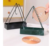 Quemador de incienso portátil de hierro con espiral repelente de mosquitos para dormitorio, sala de estar, cocina y oficina. verde