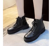 Botas de mujer Otoño Invierno Nueva moda clásica bota corta hermosa botín ropa de trabajo zapato Botas Mujer 35 negro