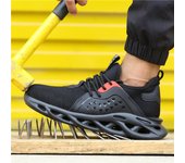 Zapatos de trabajo nuevos, zapatillas de deporte para hombre, botas con puntera de acero, zapatos de seguridad para hombre, botas indestructibles transpirables, botas de trabajo a prueba de pinchazos para mujer 36 negro
