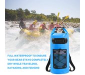 Mochila seca impermeable flotante, bolsa de deriva de PVC de 20L para rafting, pesca en kayak al aire libre verde