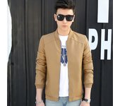 Nueva chaqueta de cuero informal para hombre, chaqueta de cuero con cuello levantado, chaqueta de cuero a la moda para motocicleta para hombre, chaqueta de béisbol M