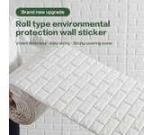 Papel tapiz 3D de 70 cm x 5 m, autoadhesivo, estilo antiguo, de espuma, para sala de estar, dormitorio, impermeable, para pared 70CMX5M