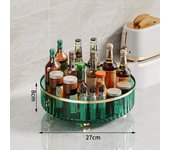 Estante de almacenamiento giratorio transparente para cocina, organizador giratorio de 360 ​​grados, gran espacio redondo elevado verde