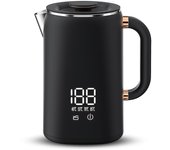 Hervidor de agua eléctrico de 57,5 oz para hervir agua de té, control de temperatura de 5 niveles, apagado automático UK plug negro
