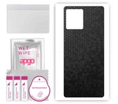 apgo Protective Skin Sticker for the back compatible with Motorola Edge 30 Fusion, Wrap Film, Foil, Vinyl - Pattern Black Honeycomb