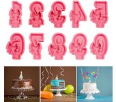 Moldes de silicona con forma de lazo y números, moldes de fundición, moldes de resina epoxi, moldes para hornear, moldes para velas de cumpleaños, decoraciones para el hogar 2