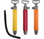 Bomba de achique manual para barcos, kayaks, canoas, bomba de agua manual portátil con manguera de extensión naranja