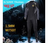 Traje de neopreno completo con forro polar unisex para adultos de 3/2 mm Traje de baño corto Traje húmedo largo Neopreno Kayak Surf S gris negro