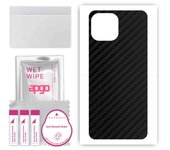 apgo Protective Skin Sticker for the back compatible with Xiaomi 11 Lite 5G NE, Wrap Film, Foil, Vinyl - Pattern Carbon Black