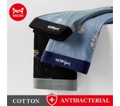 Miiow 4Pcs Boxer de Hombre 50 Count Algodón Peinado Impreso AAA Antibacterial Crotch Briefs Grandes Boxer Shorts L-4XL L