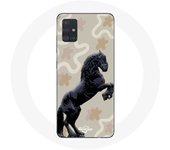 Coque pour Samsung Galaxy A51 5G Frison Noir Race de cheval