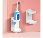 Soporte de pared para cepillo de dientes eléctrico, soporte para cepillo de dientes que ahorra espacio, organizador sin rastro blanco